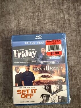 Friday / Menace II Society‎ / Set It Off Blu-ray Triple Feature - Blue Case